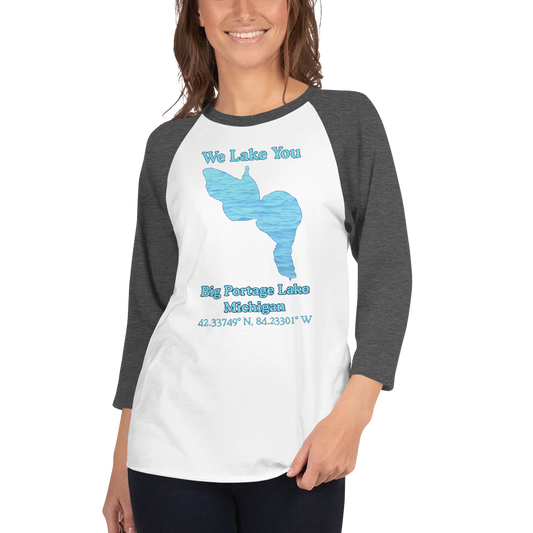Big Portage Lake Raglan 3/4 Sleeve Unisex T-shirt