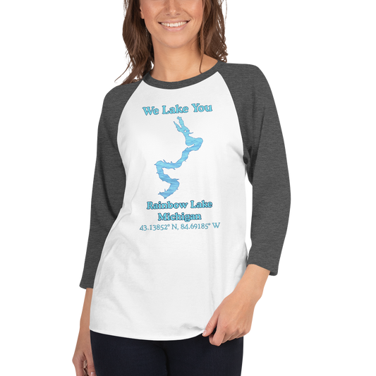 Rainbow Lake Raglan 3/4 Sleeve Unisex T-shirt