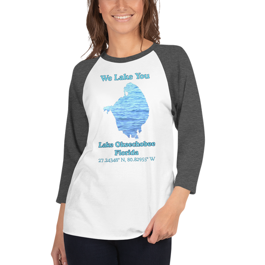 Lake Okeechobee Raglan 3/4 Sleeve Unisex T-shirt