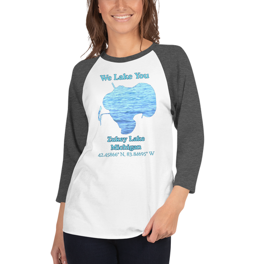 Zukey Lake Raglan 3/4 Sleeve Unisex T-shirt