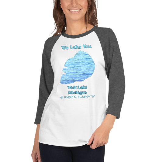 Wolf Lake Raglan 3/4 Sleeve Unisex T-shirt