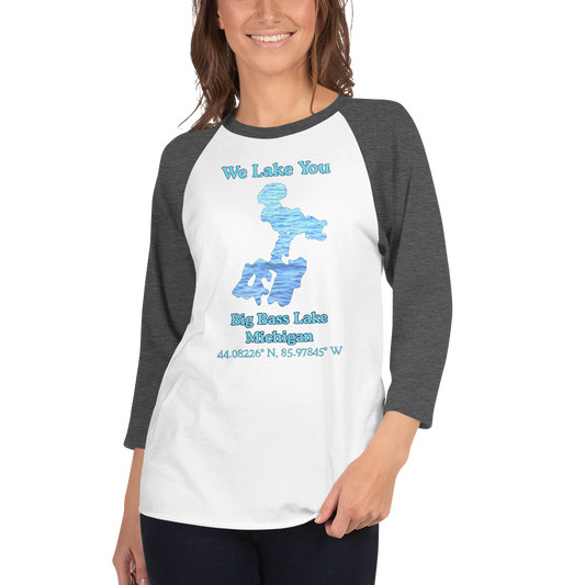 Big Bass Lake Raglan 3/4 Sleeve Unisex T-shirt