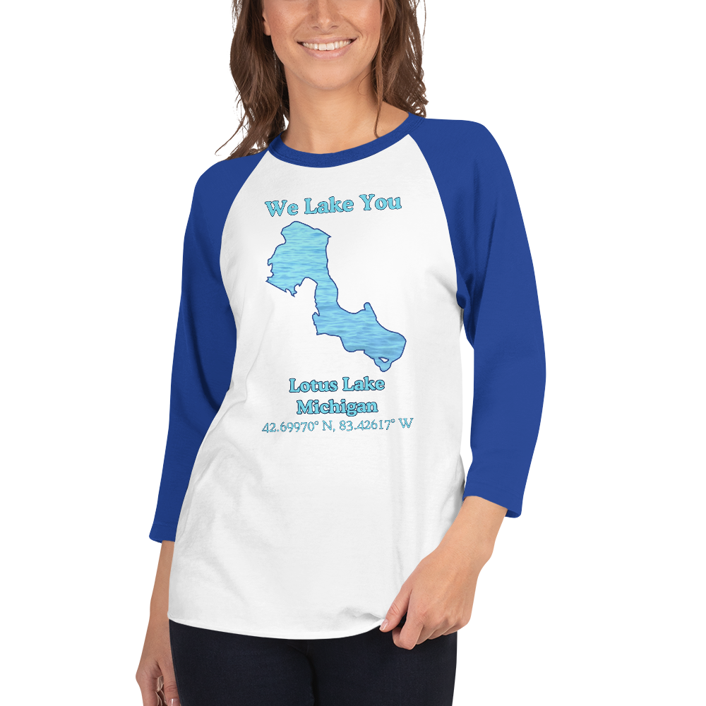 Lotus Lake Raglan 3/4 Sleeve Unisex T-shirt