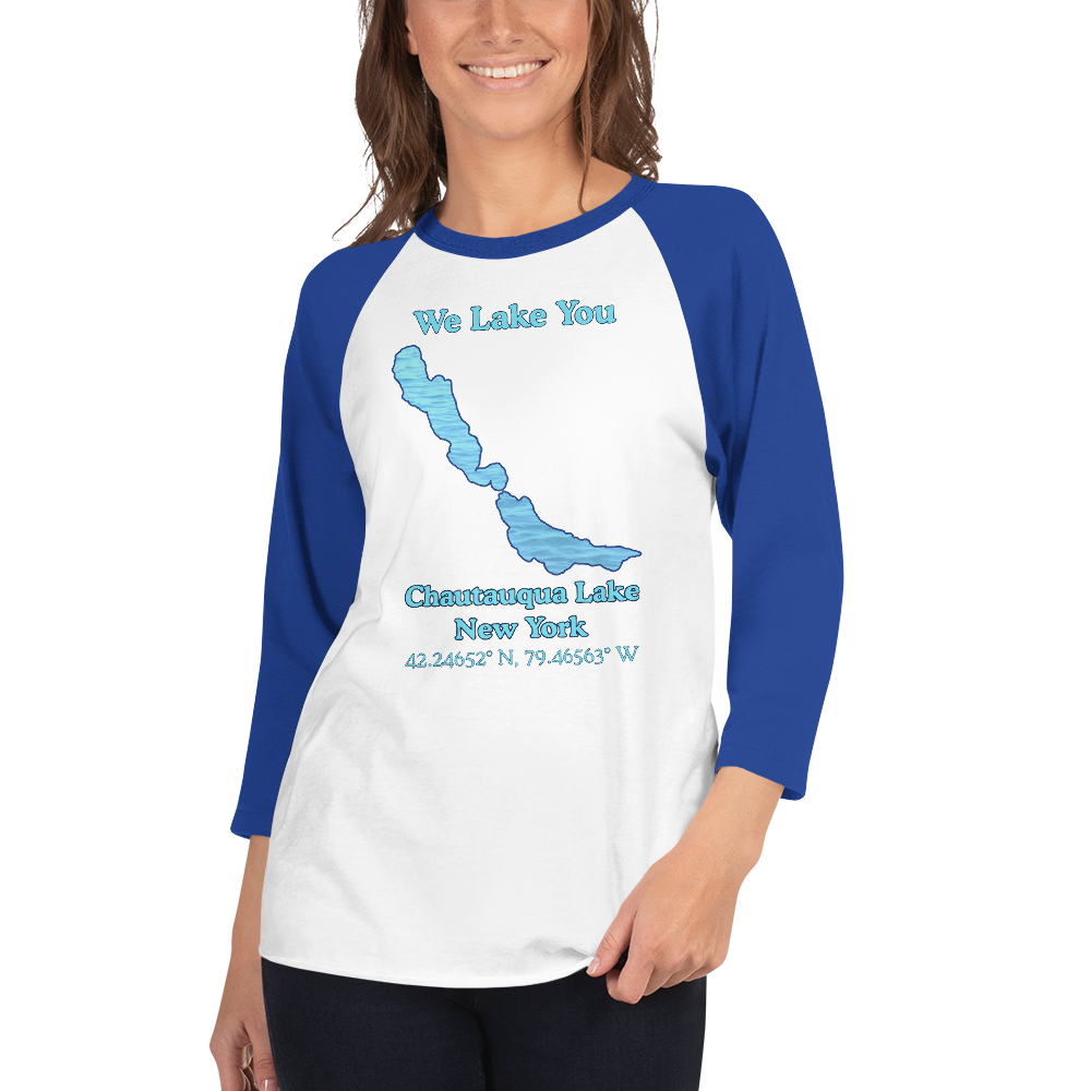 Chautauqua Lake Raglan 3/4 Sleeve Unisex T-shirt