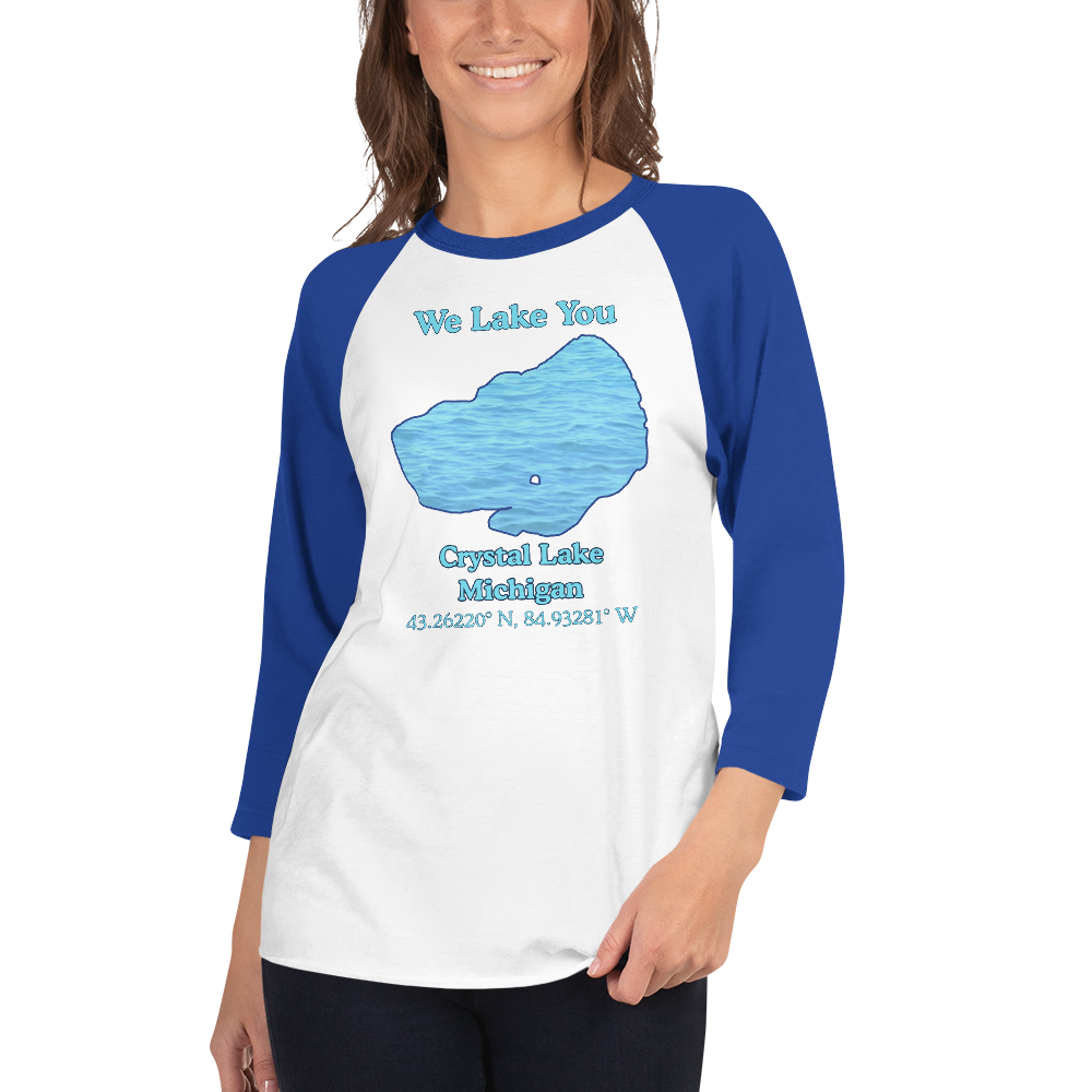 Crystal Lake Raglan 3/4 Sleeve Unisex T-shirt