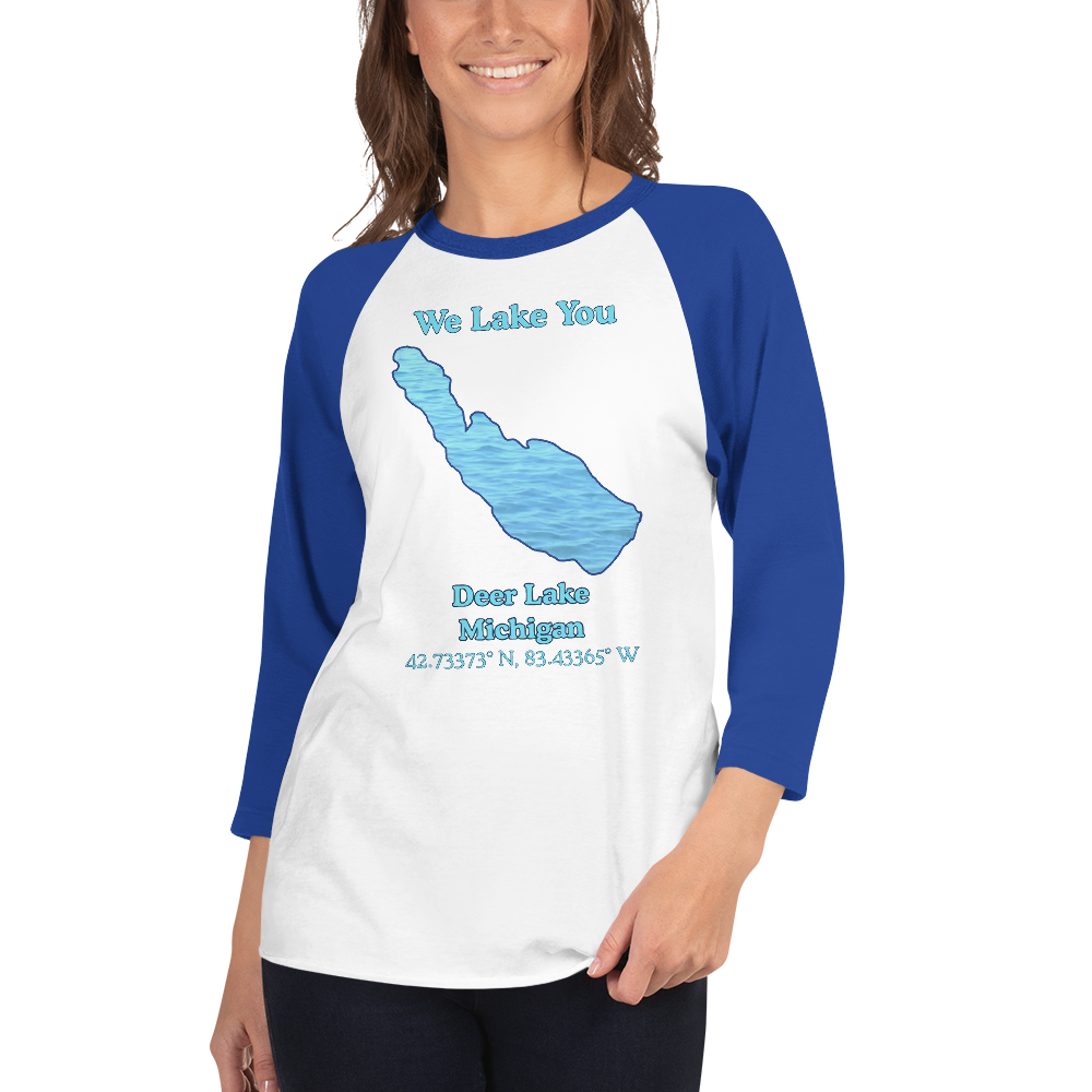 Deer Lake Raglan 3/4 Sleeve Unisex T-shirt