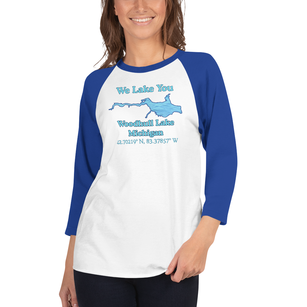Woodhull Lake Raglan 3/4 Sleeve Unisex T-shirt