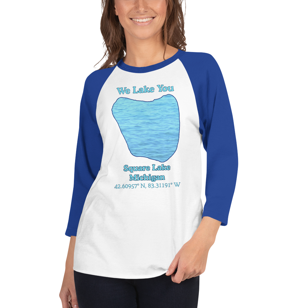 Square Lake Raglan 3/4 Sleeve Unisex T-shirt