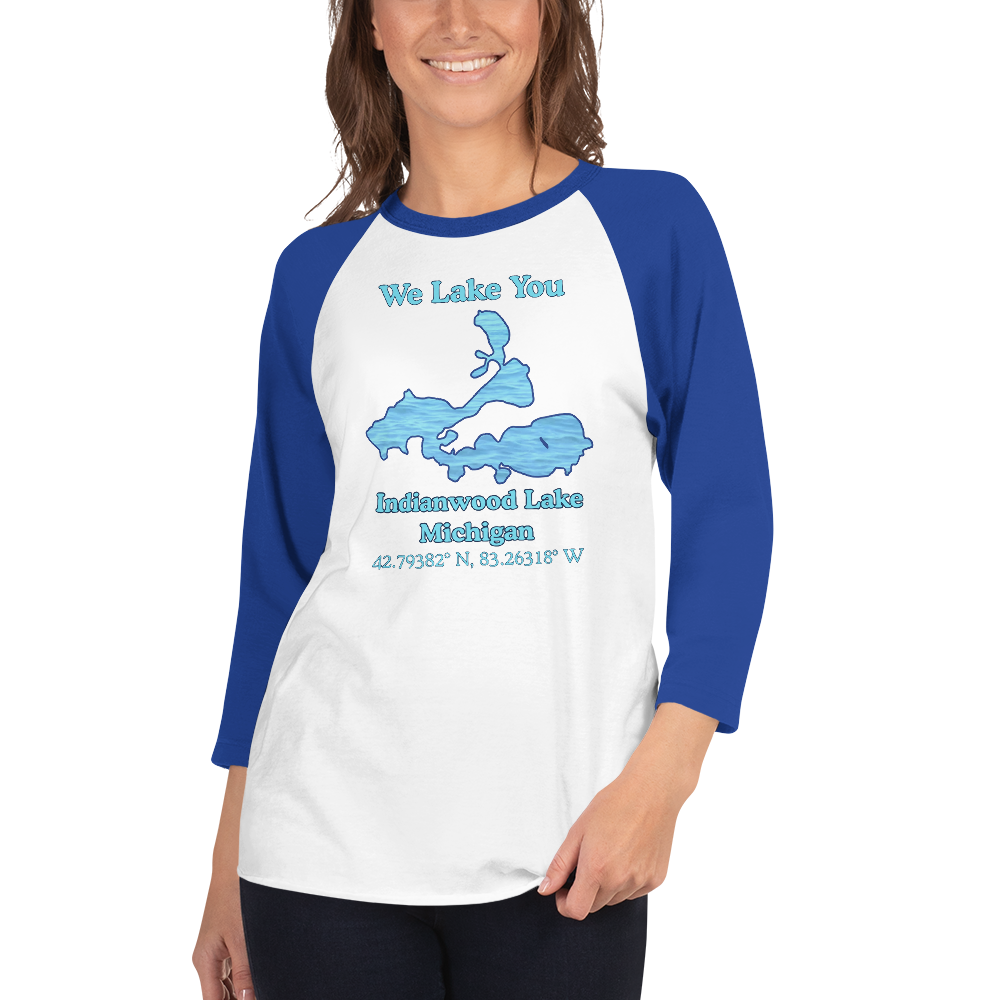 Indianwood Lake Raglan 3/4 Sleeve Unisex T-shirt