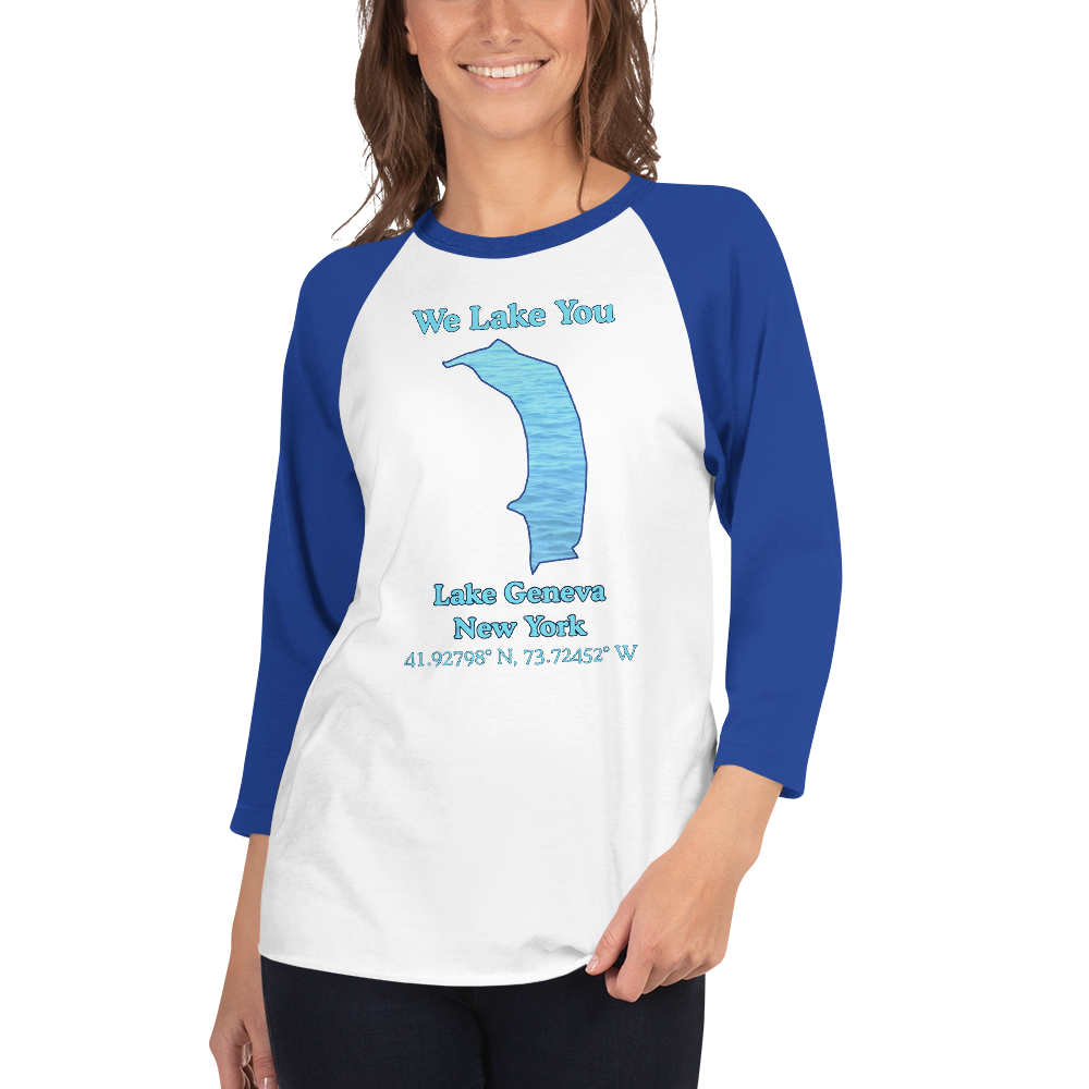 Lake Geneva Raglan 3/4 Sleeve Unisex T-shirt