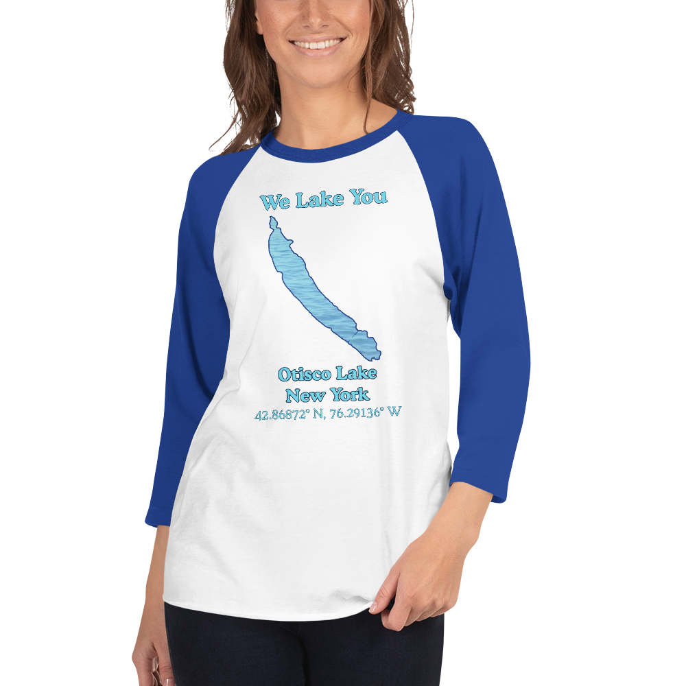 Otisco Lake Raglan 3/4 Sleeve Unisex T-shirt