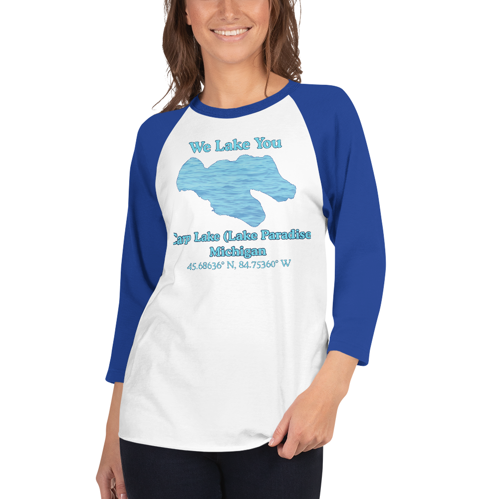 Carp Lake (Lake Paradise) Raglan 3/4 Sleeve Unisex T-shirt
