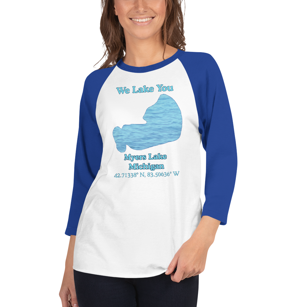 Myers Lake  Raglan 3/4 Sleeve Unisex T-shirt