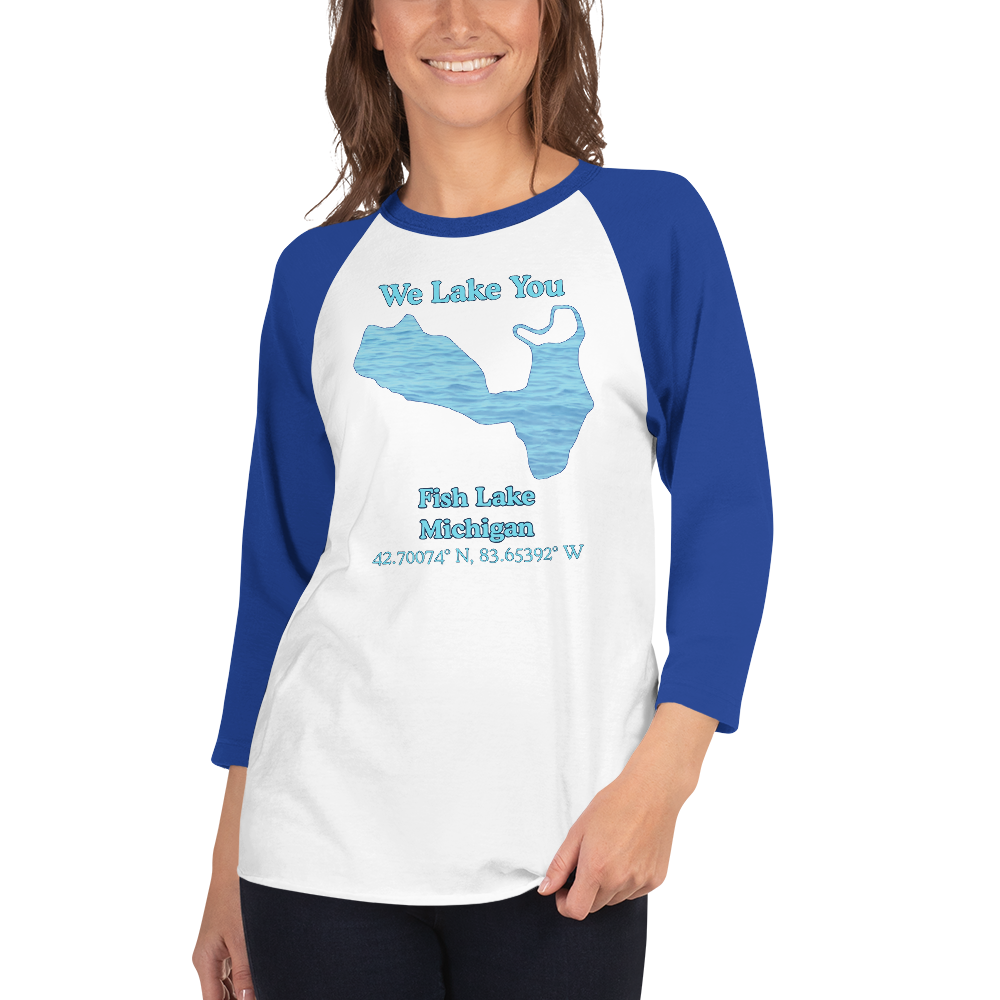Fish Lake Raglan 3/4 Sleeve Unisex T-shirt