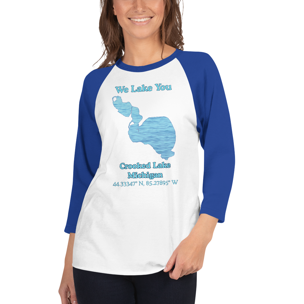 Crooked Lake Raglan 3/4 Sleeve Unisex T-shirt