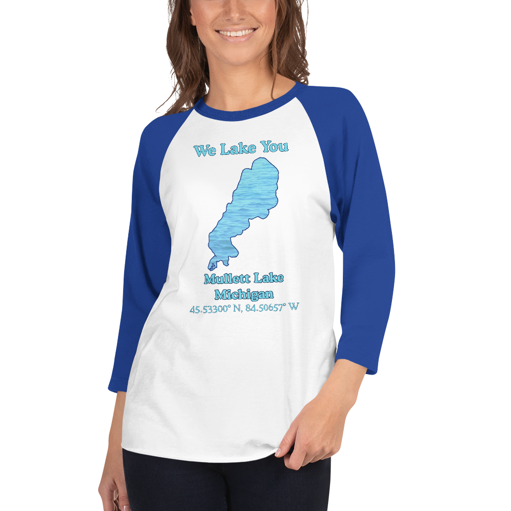 Mullett Lake Raglan 3/4 Sleeve Unisex T-shirt