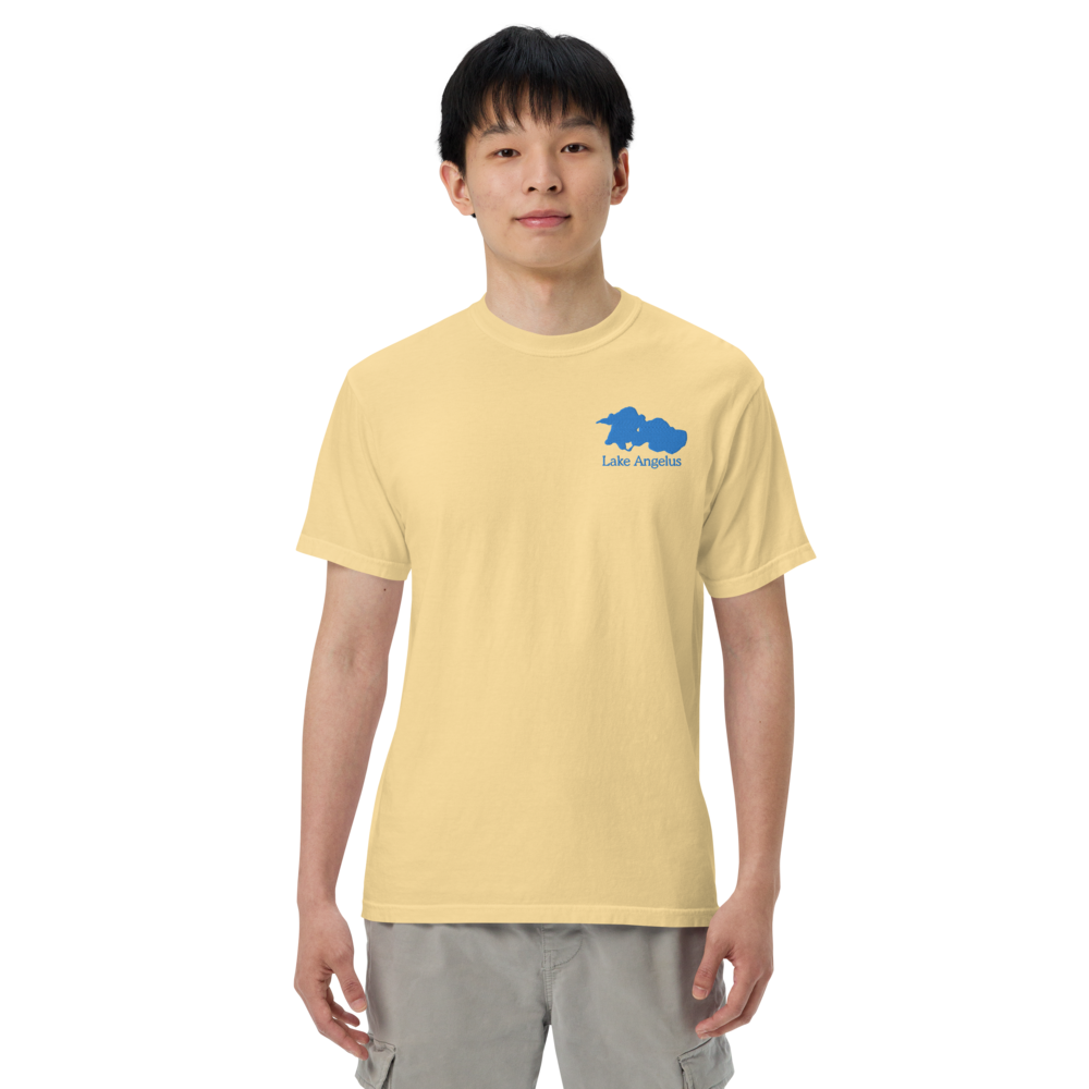 Embroidered Super Premium Unisex T-shirt with Lake Angelus on front and We Lake You on back