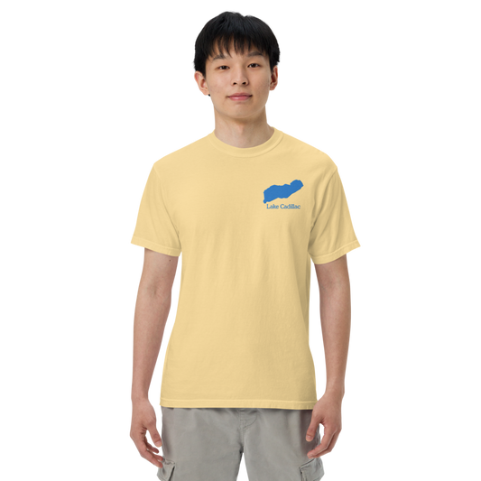 Embroidered Super Premium Unisex T-shirt with Lake Cadillac on front and We Lake You on back