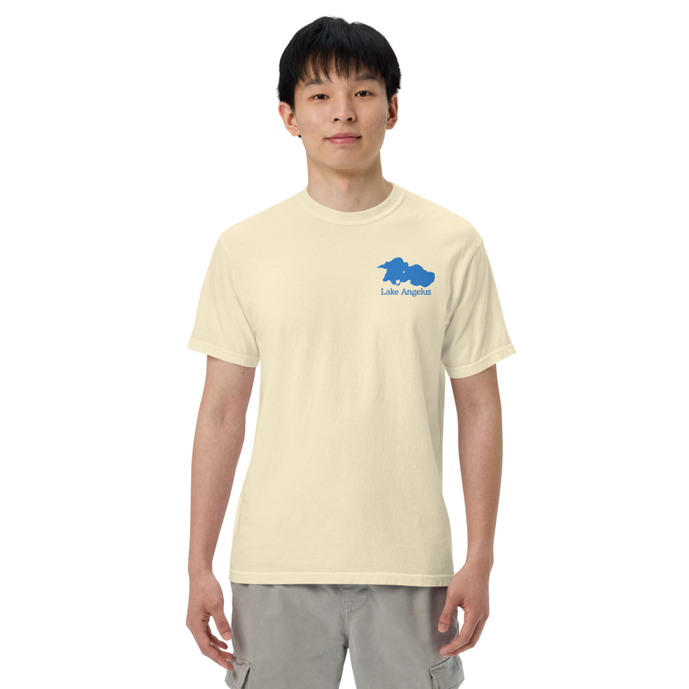 Embroidered Super Premium Unisex T-shirt with Lake Angelus on front and We Lake You on back