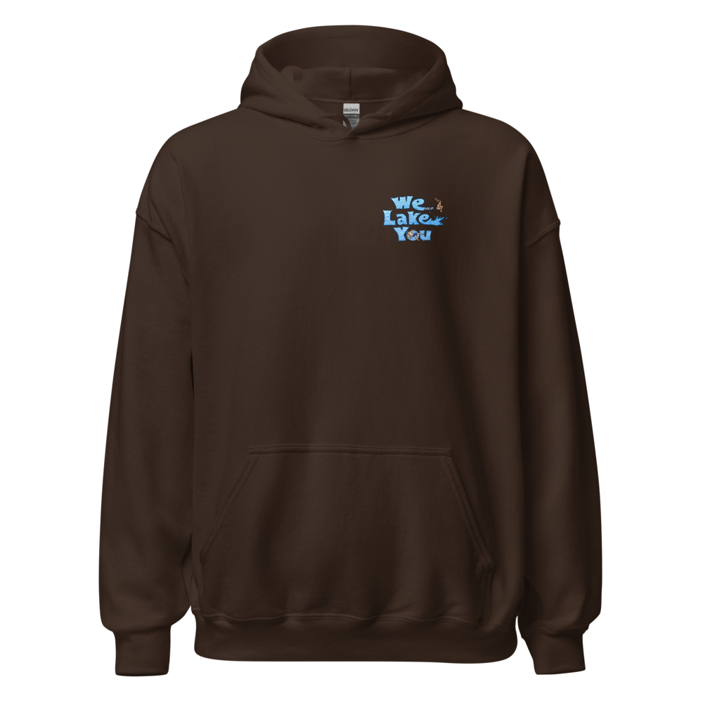 Classic Unisex Pullover Hoodie - Cedar Island Lake on back and We Lake You on front