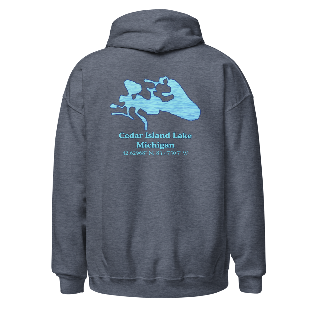 Classic Unisex Pullover Hoodie - Cedar Island Lake on back and We Lake You on front