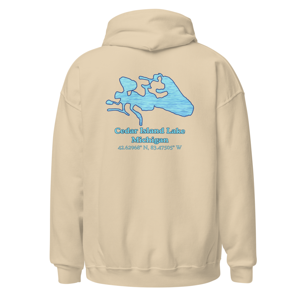 Classic Unisex Pullover Hoodie - Cedar Island Lake on back and We Lake You on front