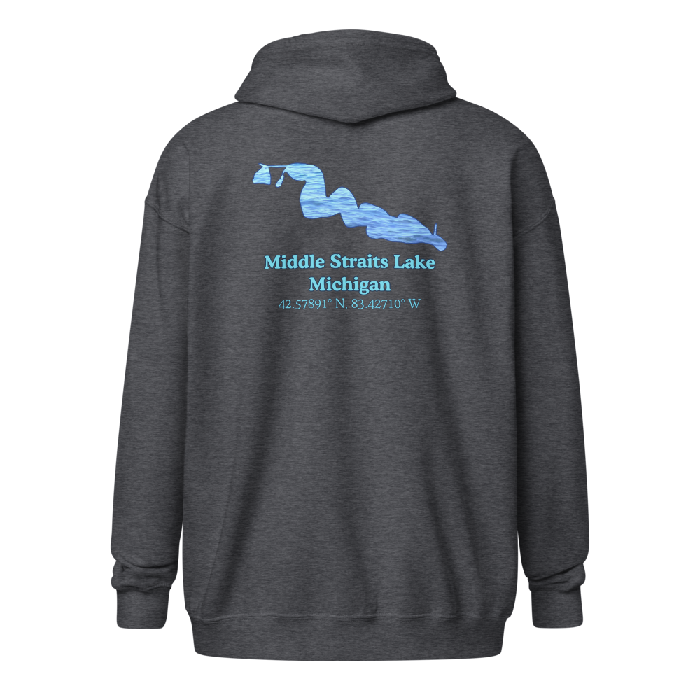 Middle Straits Lake Unisex Zip Hoodie
