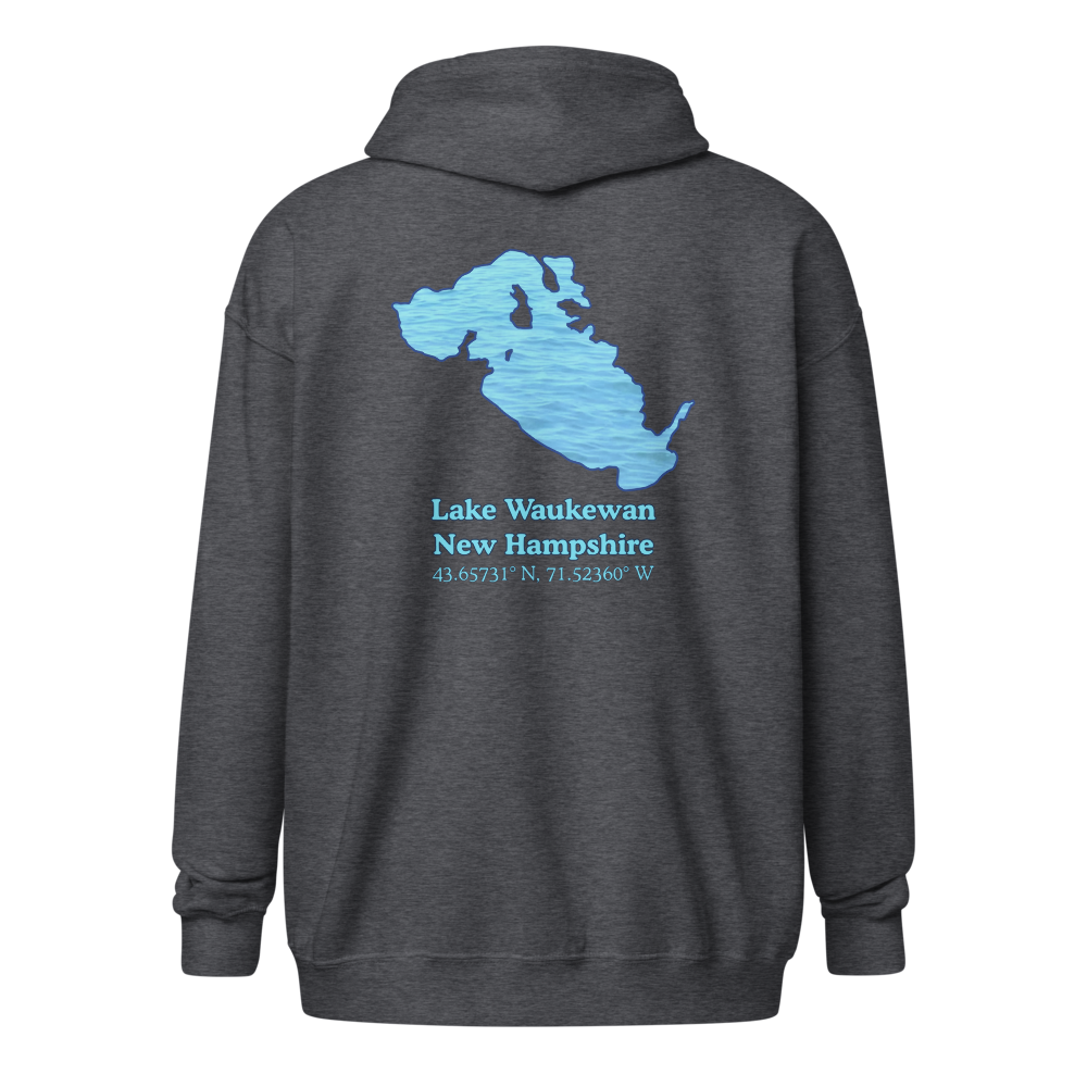 Lake Waukewan Unisex Zip Hoodie