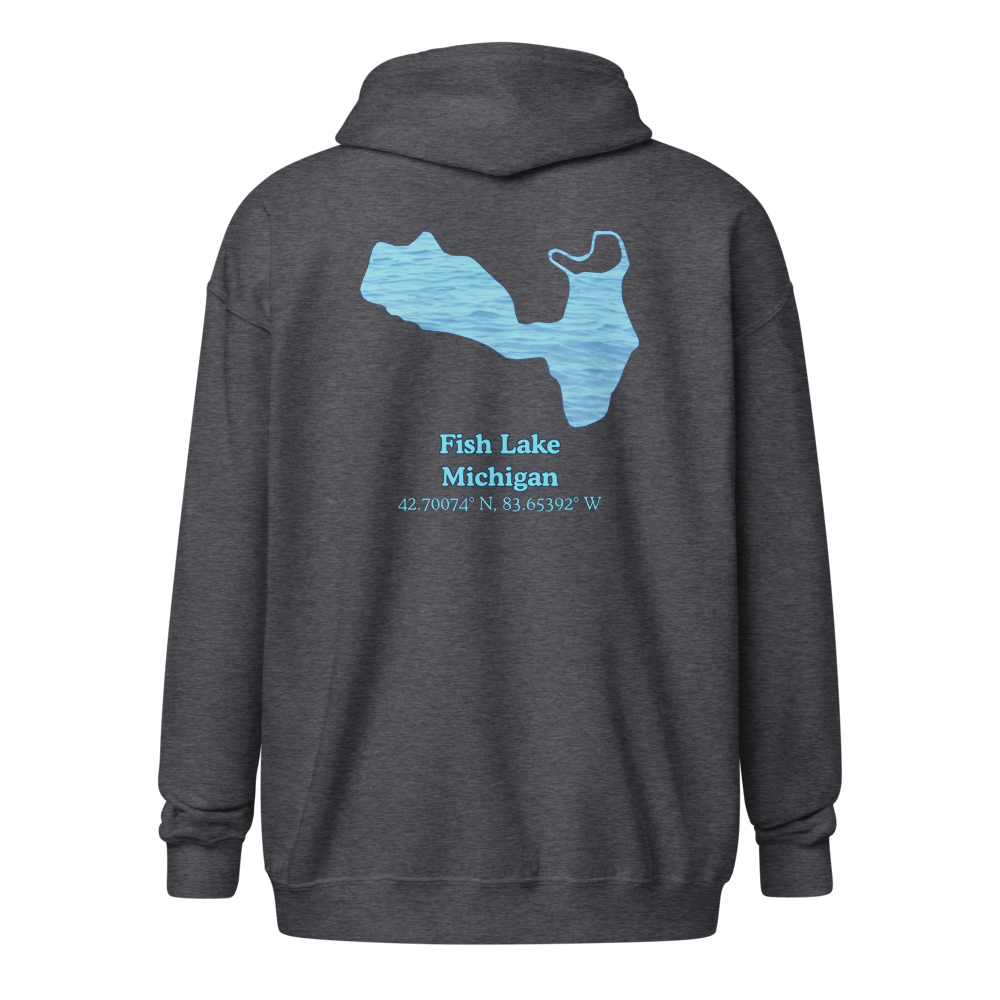 Fish Lake Unisex Zip Hoodie