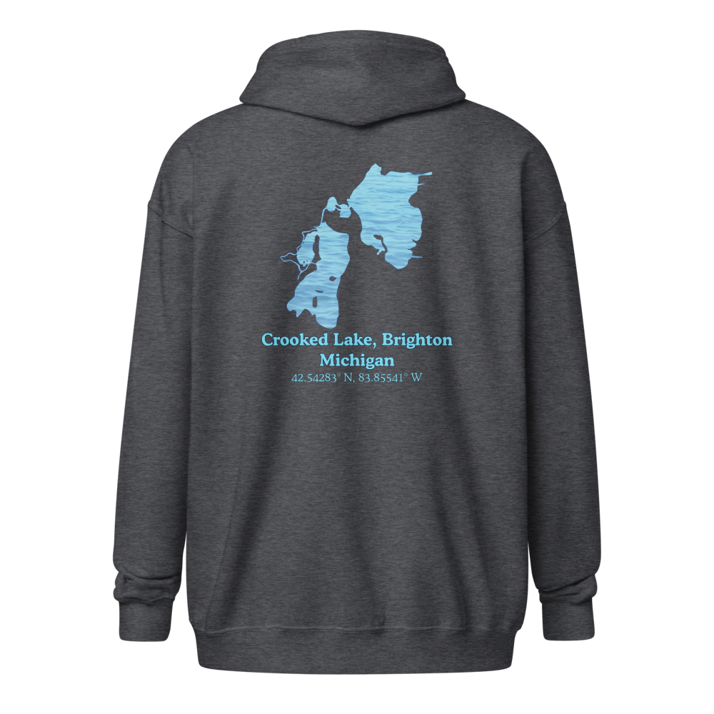 Crooked Lake, Brighton Unisex Zip Hoodie