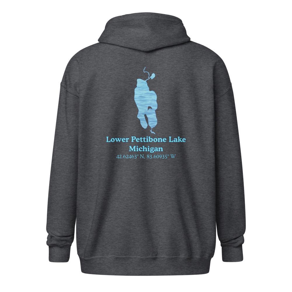 Lower Pettibone Lake Unisex Zip Hoodie