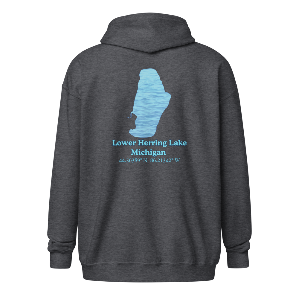 Lower Herring Lake Unisex Zip Hoodie