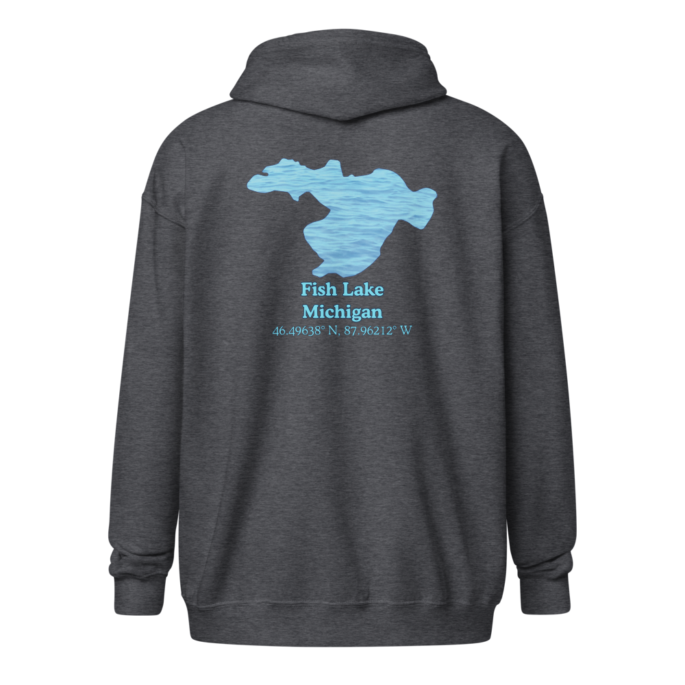 Fish Lake Unisex Zip Hoodie