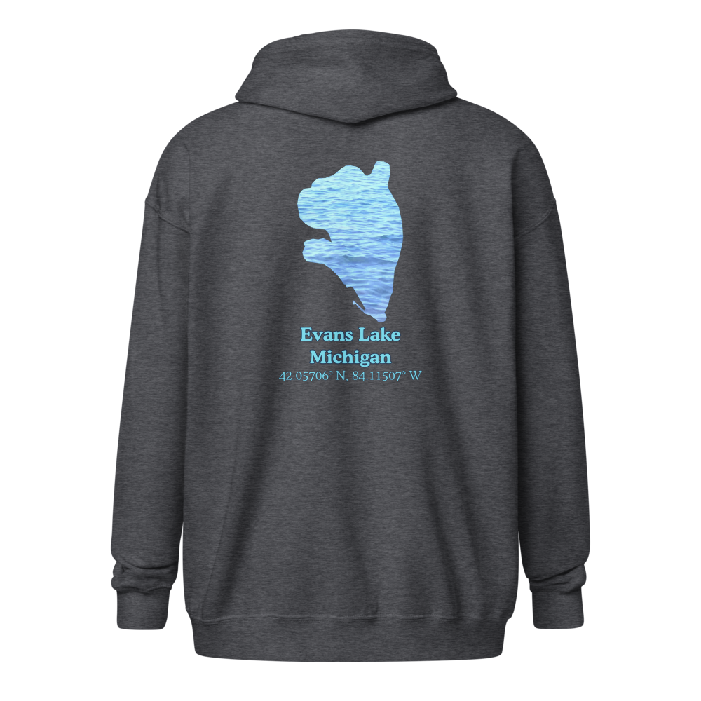 Evans Lake Unisex Zip Hoodie