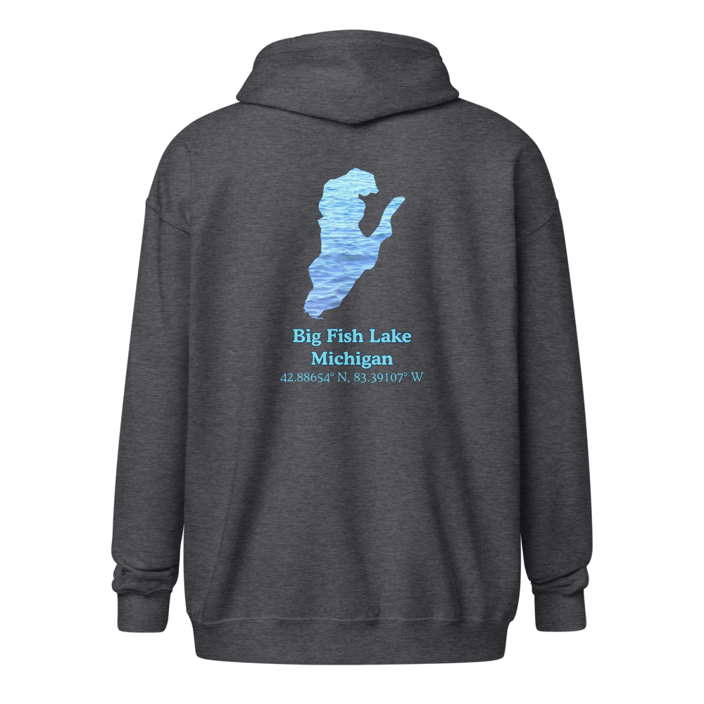 Big Fish Lake Unisex Zip Hoodie