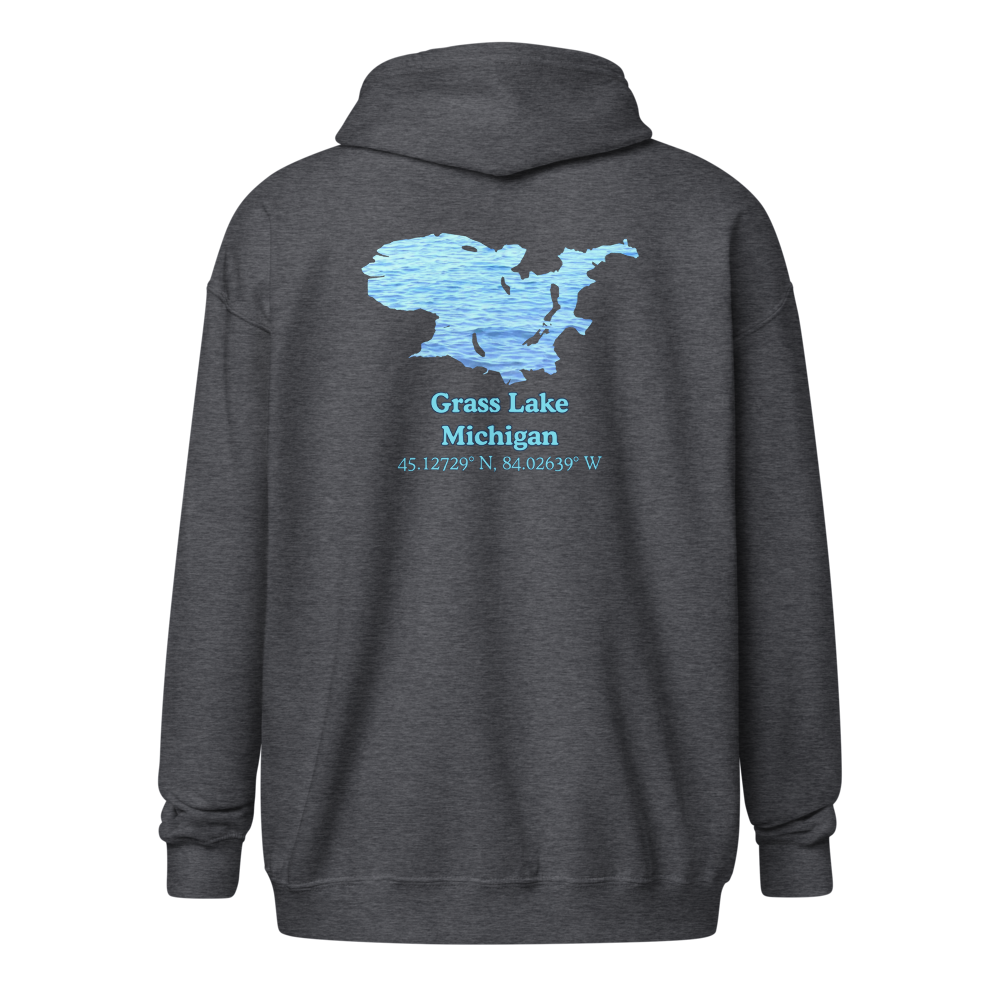 Grass Lake Unisex Zip Hoodie