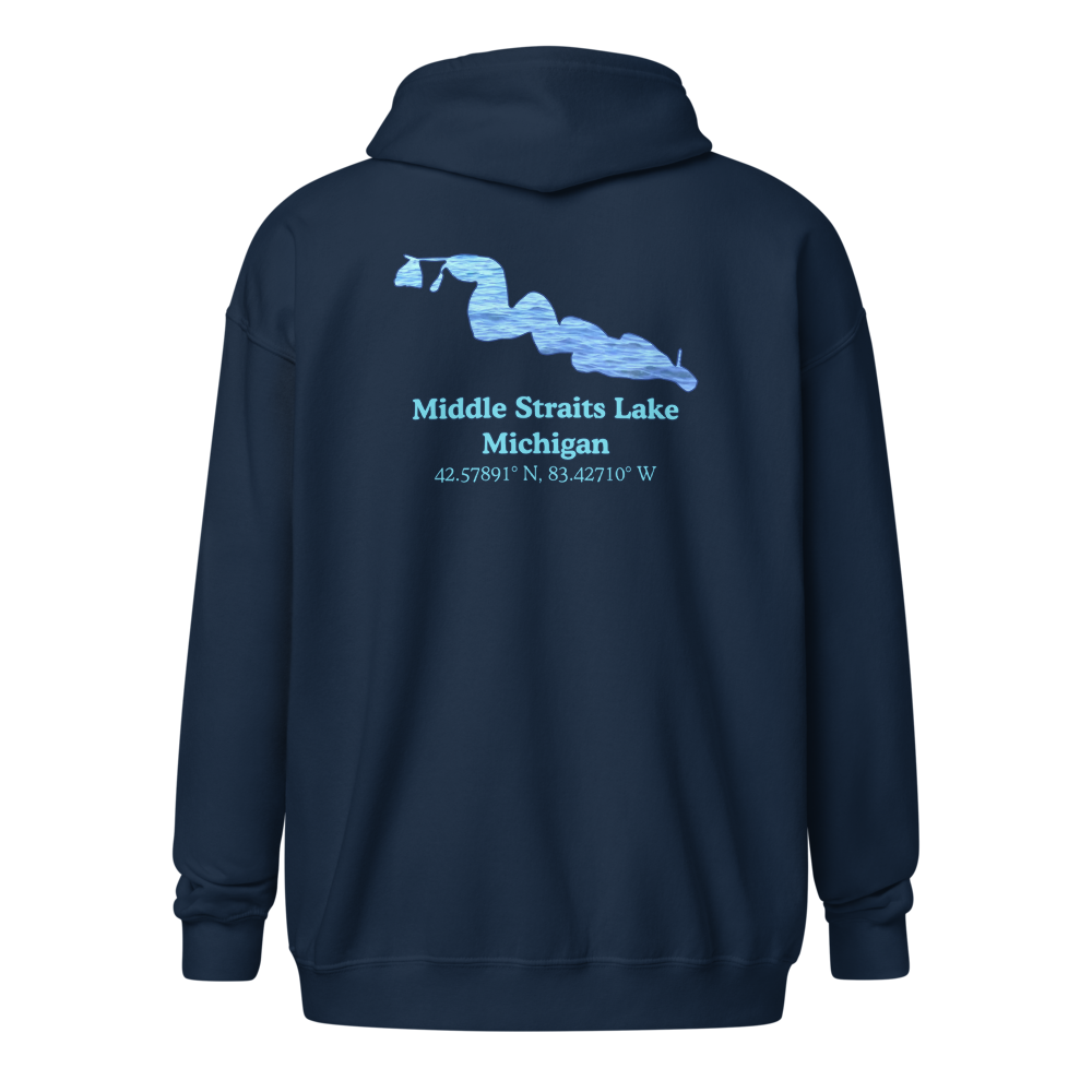 Middle Straits Lake Unisex Zip Hoodie