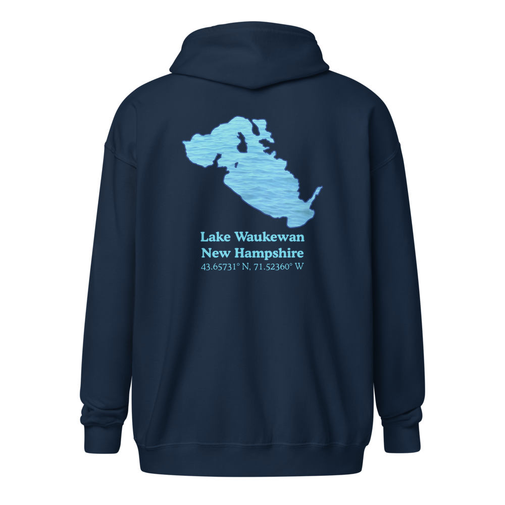 Lake Waukewan Unisex Zip Hoodie