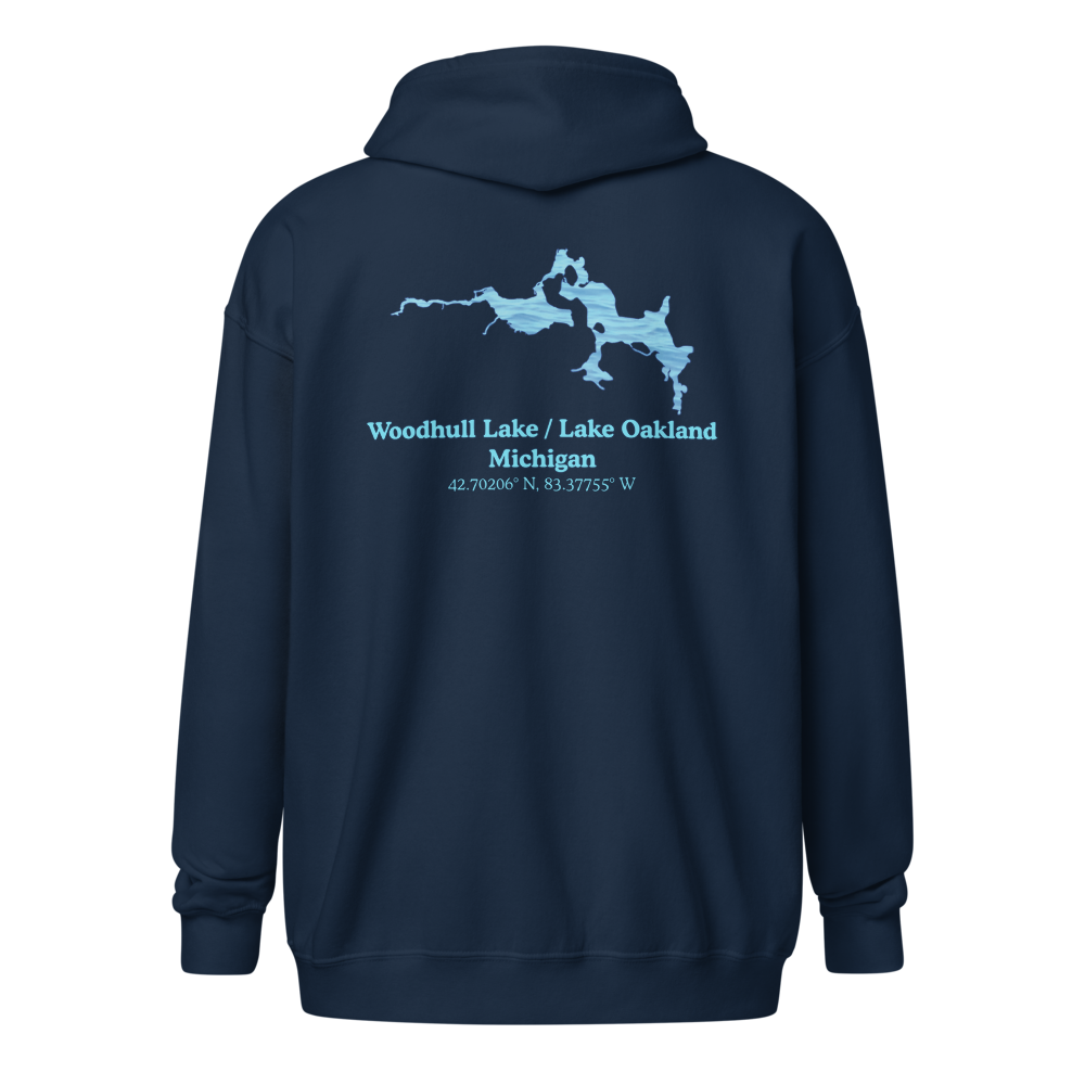 Woodhull Lake / Lake Oakland Unisex Zip Hoodie
