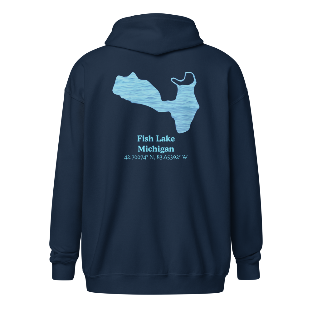 Fish Lake Unisex Zip Hoodie