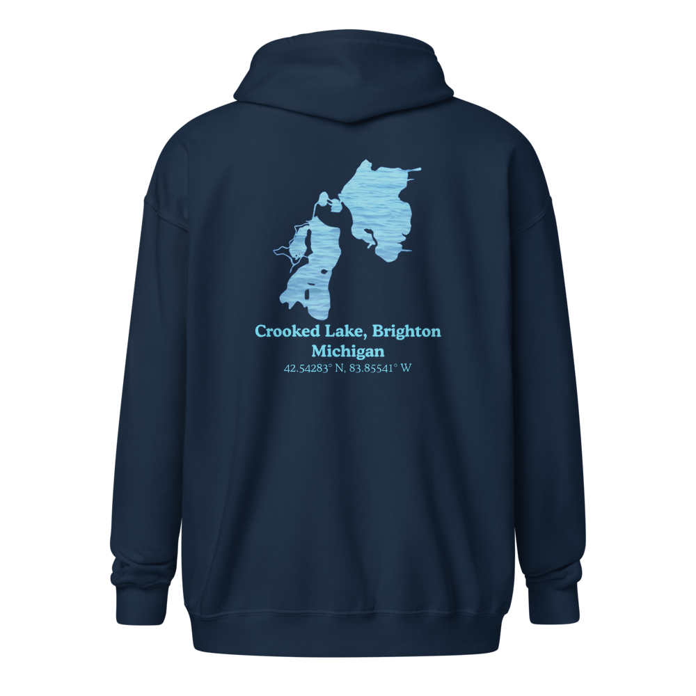 Crooked Lake, Brighton Unisex Zip Hoodie