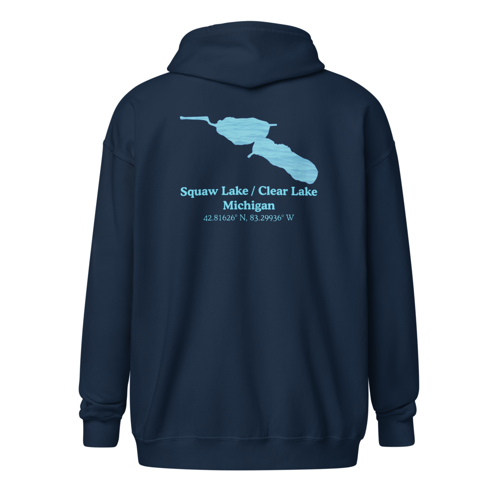 Squaw Lake / Clear Lake Unisex Zip Hoodie