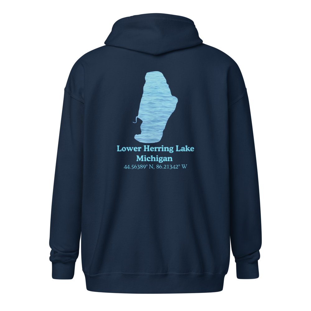 Lower Herring Lake Unisex Zip Hoodie
