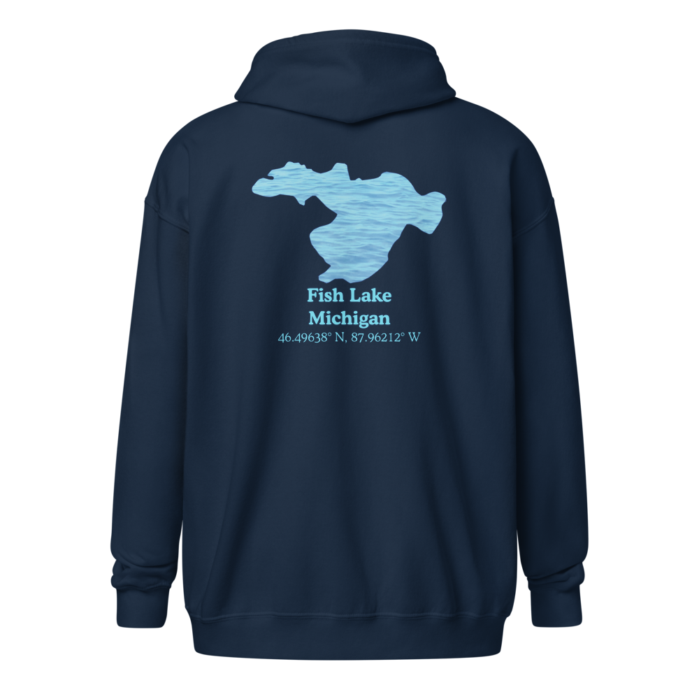 Fish Lake Unisex Zip Hoodie
