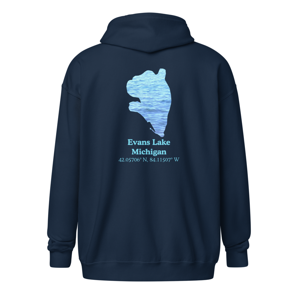 Evans Lake Unisex Zip Hoodie