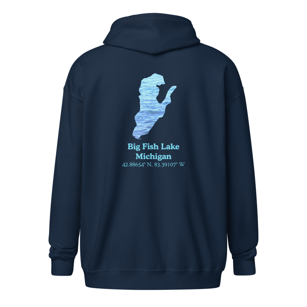 Big Fish Lake Unisex Zip Hoodie