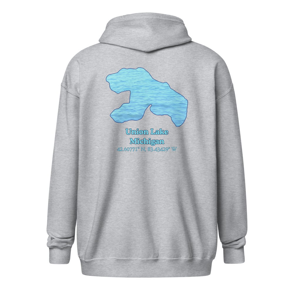 Unisex Zip Hoodie with Union Lake on back, We Lake You on front