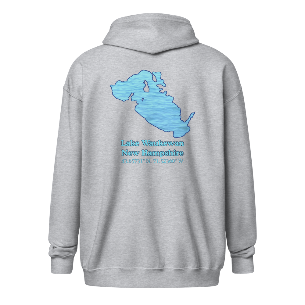 Lake Waukewan Unisex Zip Hoodie