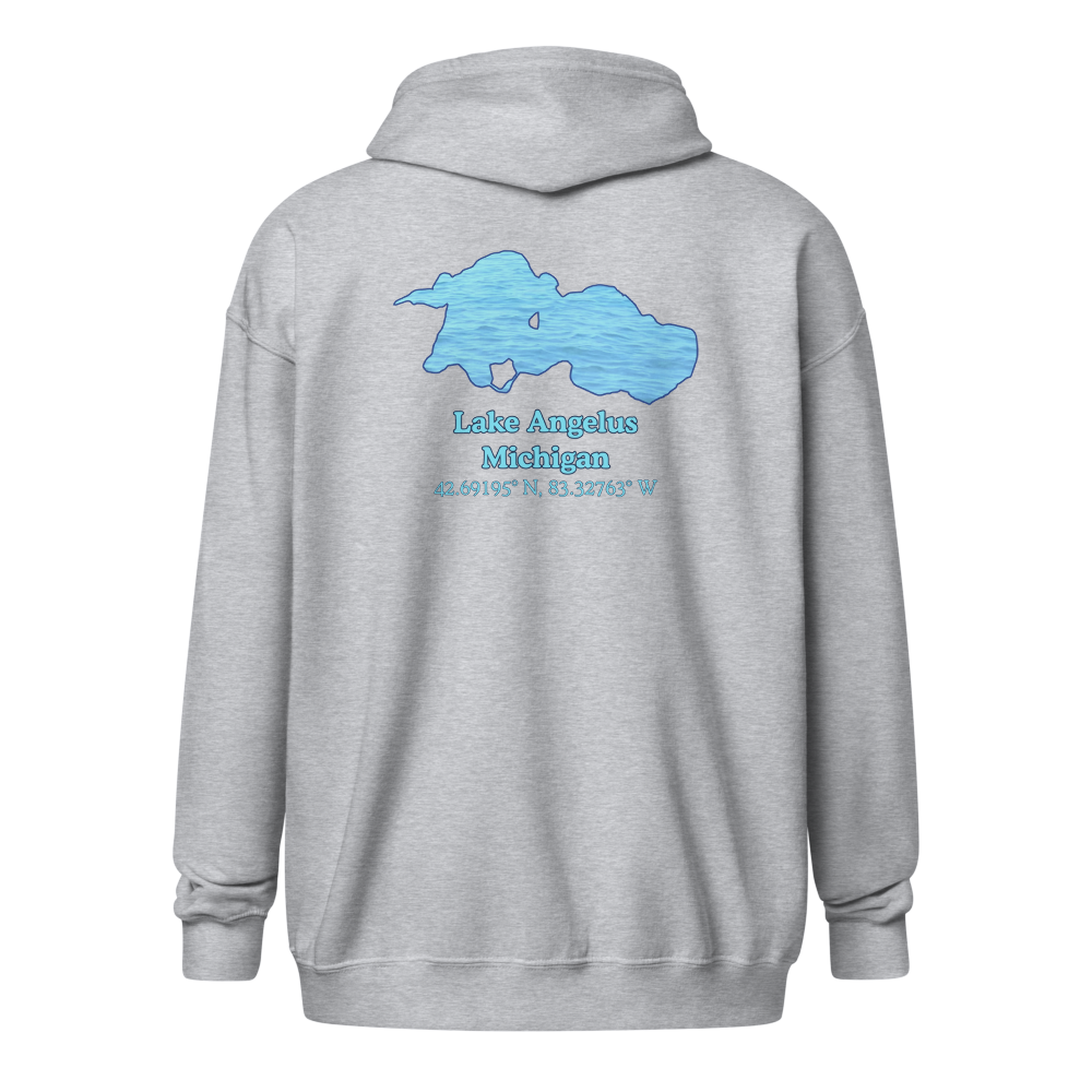 Unisex Zip Hoodie with Lake Angelus on back, We Lake You on front