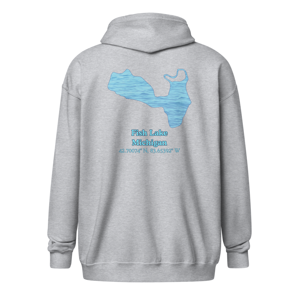 Fish Lake Unisex Zip Hoodie